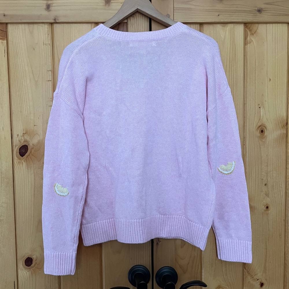 NWT Lilly Pulitzer Pink Lemon V-Neck Sweater - Picture 6 of 11